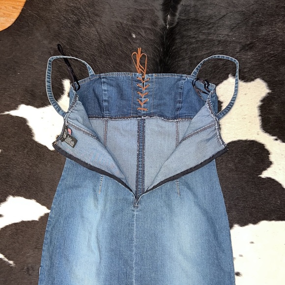 Vintage Y2K Rampage Denim Lace-up Mini Dress - Picture 11 of 11
